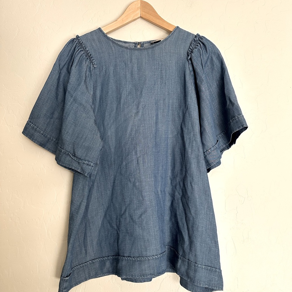 LOFT Blue Denim Blouse